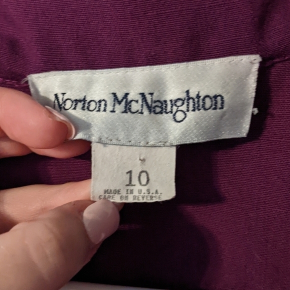 Vintage‎ Norton McNaughton Purple Cuffed Sleeves Button Up Shirt Size 10 - Picture 2 of 8